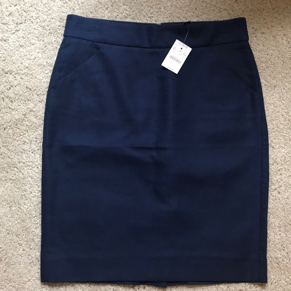 NWOT J.Crew Navy Pencil Skirt. Never worn!!!